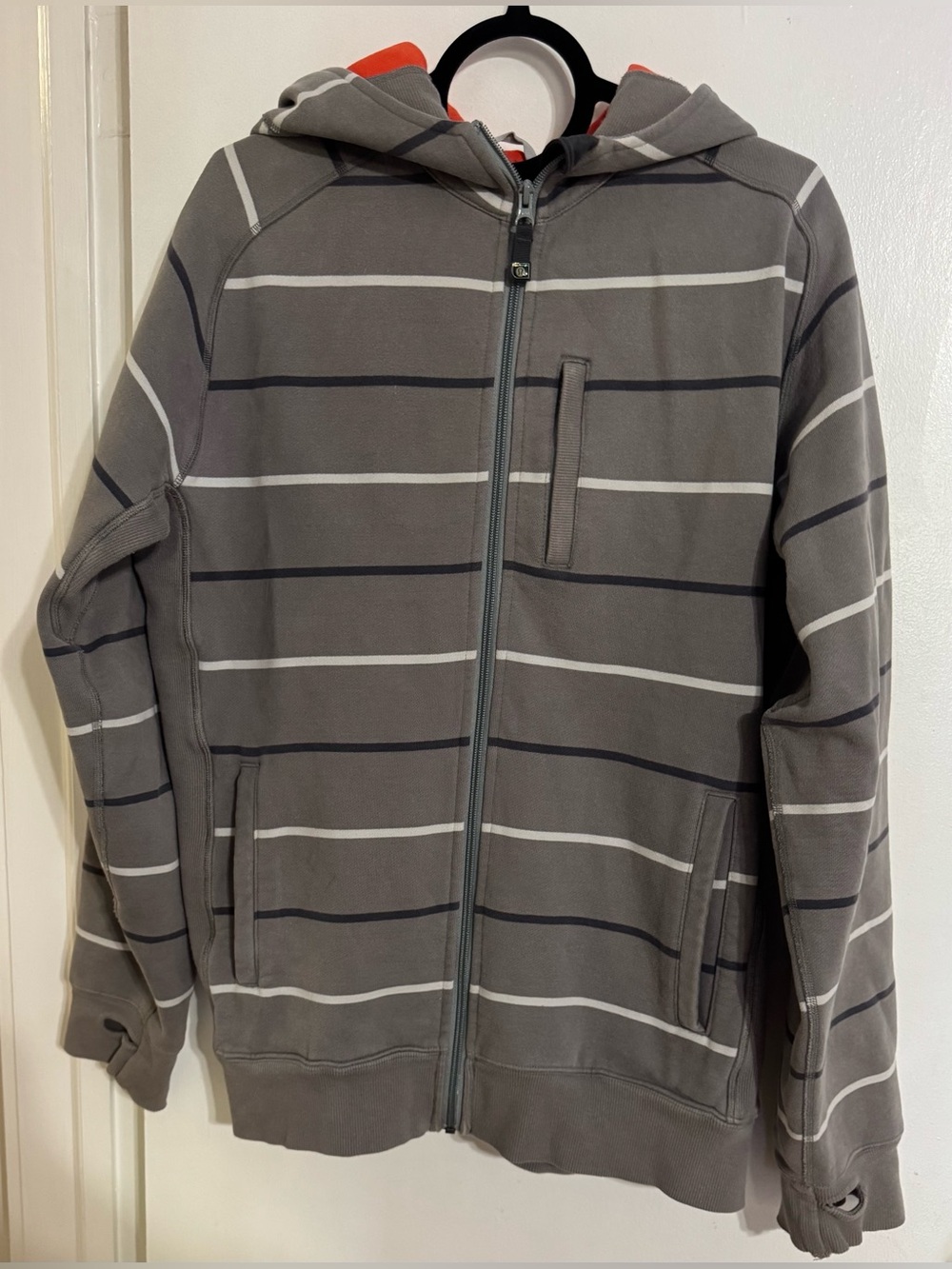 Lululemon Men's Striped Scuba Full Zip Hoodie size L *See Description*
